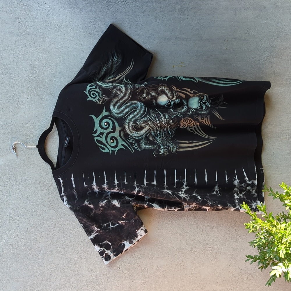 Tribal Skull T-Shirt Y2K